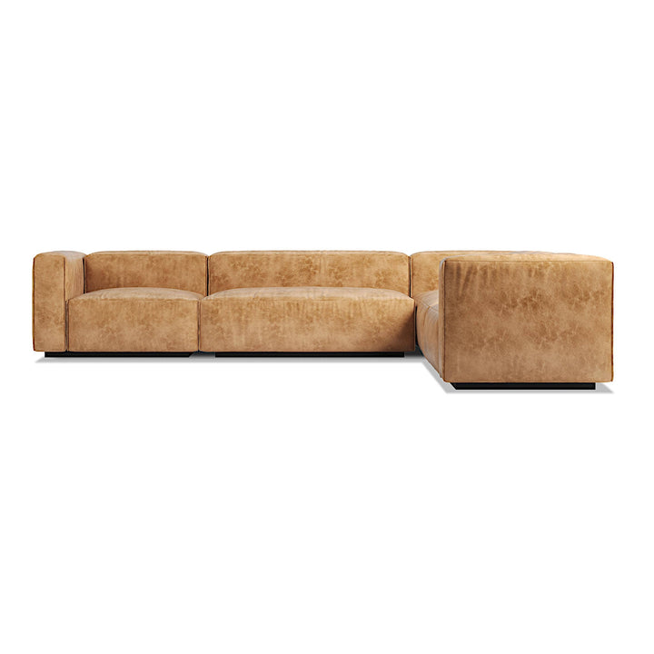 Cleon Large Left Leather Sectional Sofa