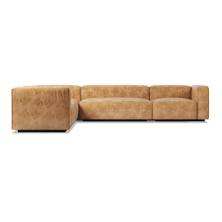 Cleon Large Right Leather Sectional Sofa